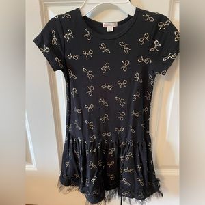 🎀Black with gold bows J. Crew dress for girls size 5🎀